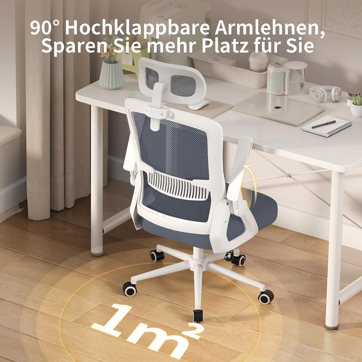 naspaluro Ergonomischer Bürostuhl, Schreibtischstuhl für Homeoffice | Mit Lordosenstütze &amp; verstellb