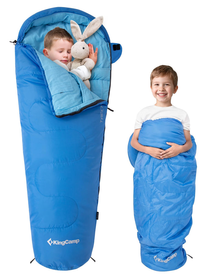 KingCamp Schlafsack Kinder aus Baumwoll-Flannel, warm und Bequeme Kinderschlafsack für 6-10 Jahre (b