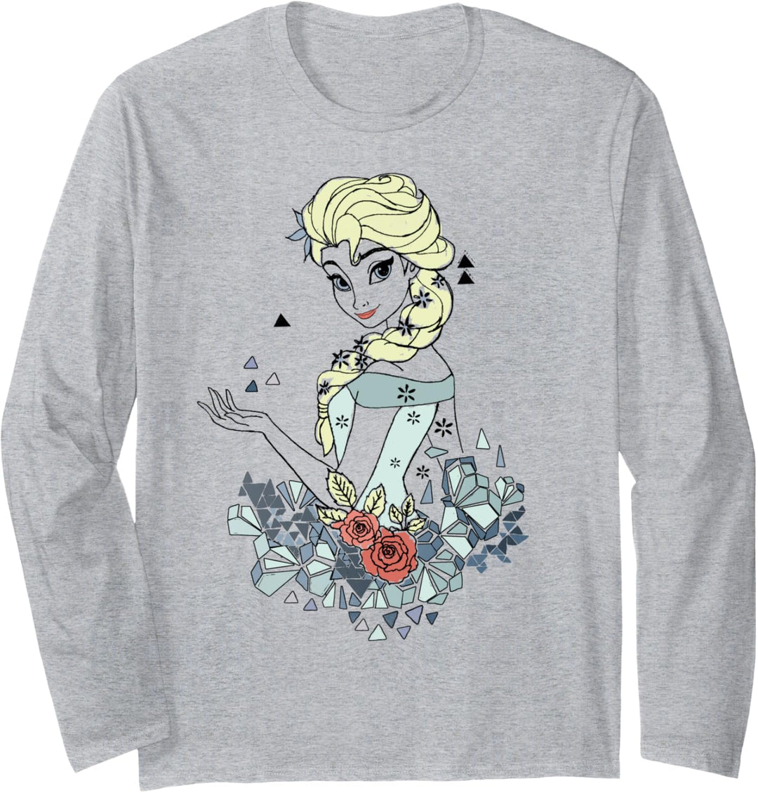 Disney Frozen Elsa Geometric Portrait Langarmshirt