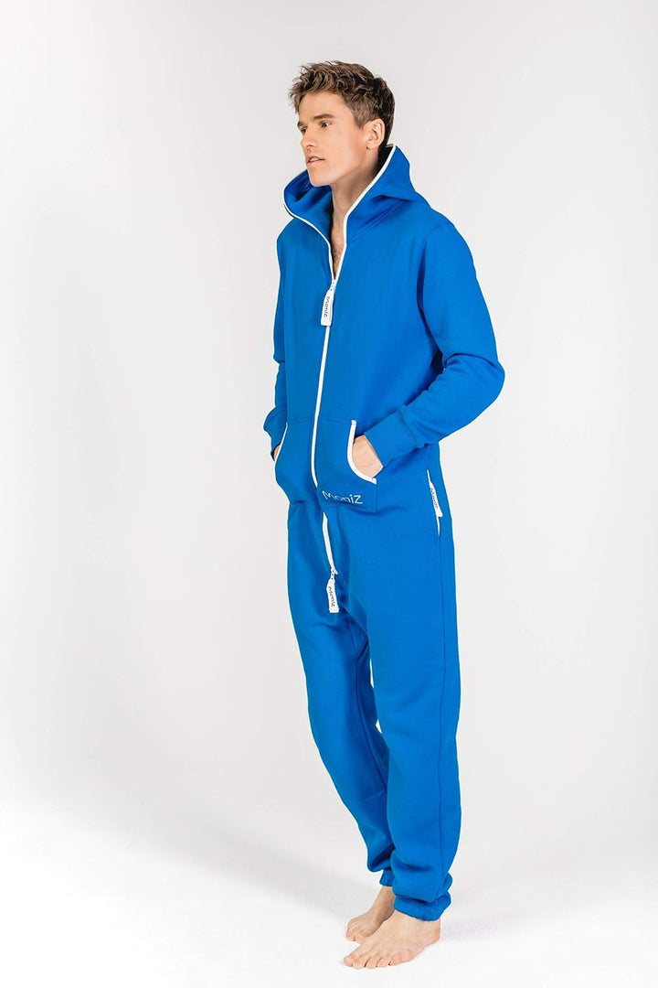 Moniz Herren Jumpsuit, Onesie Herren atmungsaktiv, 80% Baumwolle und weiches Innen-Vlies, 2-Wege YKK