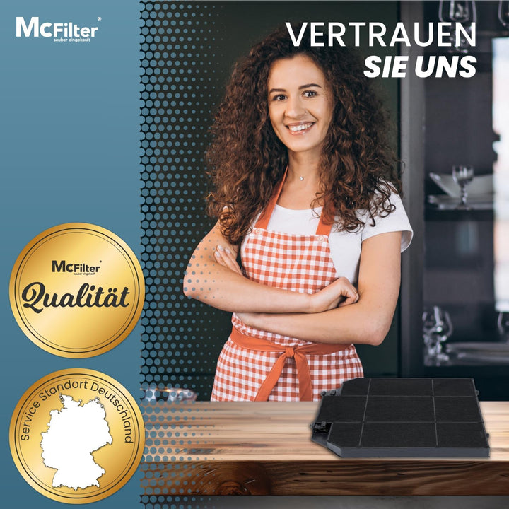 McFilter I 1x Aktivkohlefilter für Dunstabzugshaube EFF72, kompatibel mit Kohlefilter Bosch 00668491