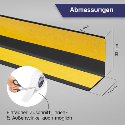 HOLZBRINK Weichsockelleiste selbstklebend DUNKELGRAU Knickleiste, 32x23mm, 15 Meter 15 m Dunkelgrau,