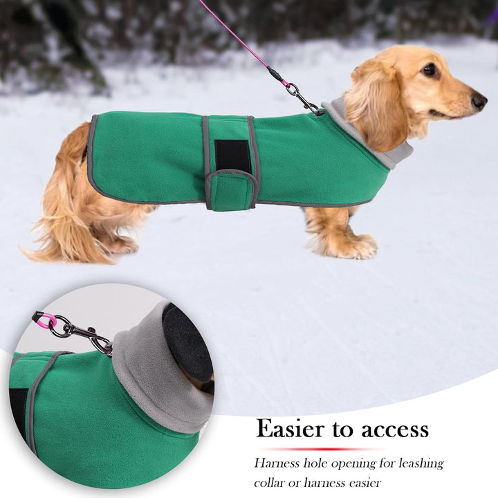Geyecete -Gemütlich Polarfleece Winter hundemantel fur Dackel,Miniatur Dackel Fleece hundepullover,H