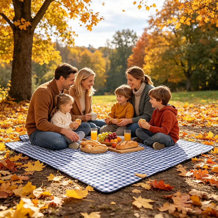 Picknickdecke 200x200 cm - Stranddecke XXL, wasserdicht & isoliert Campingdecke, atmungsaktiv und we