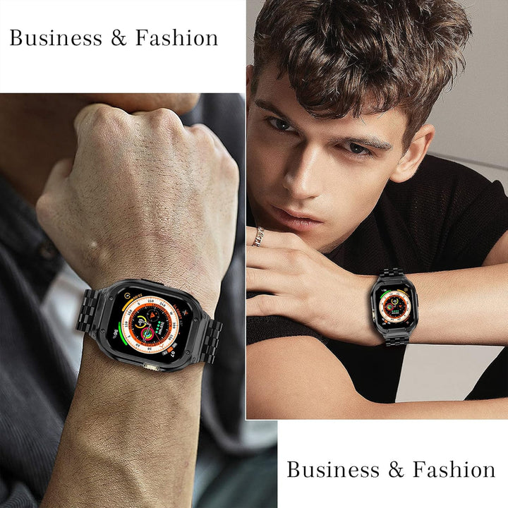 HASLFM Apple Watch Armbänder Kompatibel für iWatch Serie 6/5/4/SE/3/2/1(44mm/42mm), Edelstahl Apple