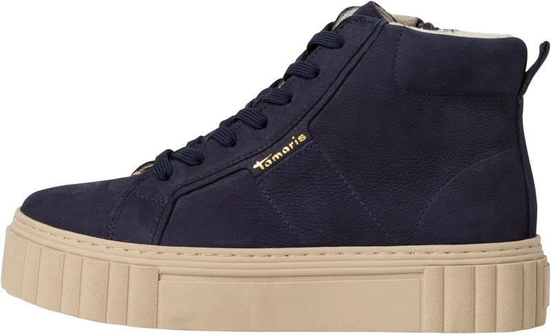 Tamaris Damen High-Top Sneaker, Frauen Halbschuhe,Wechselfussbett 36 EU Navy, 36 EU Navy