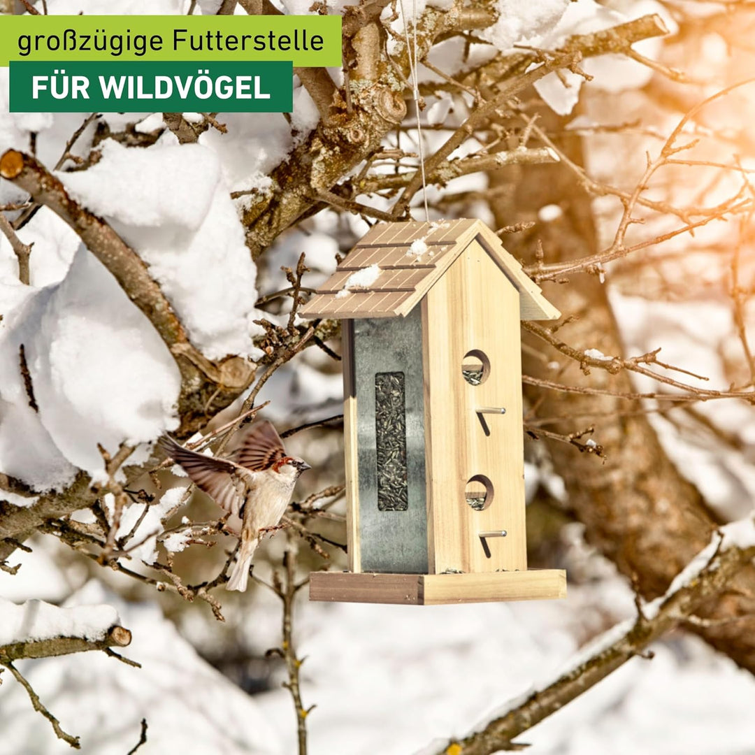Windhager Vogelfuttersilo Country,Vogelfuttersilo, Vogelhaus, Futterspender für Vögel, Vogelhäuschen