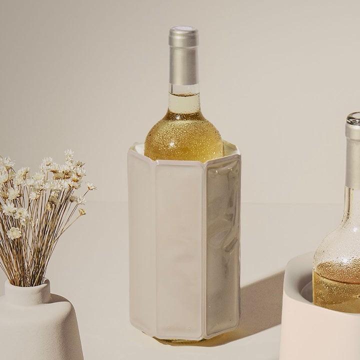Vacu Vin Flexibler Weinkühler - Wiederverwendbar - Sand - Kühlmanschette für Standardflaschen - Schn