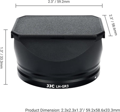 JJC Metall Objektivschutzkappe mit Gegenlichtblende für Ricoh GR III GR3 Digitalkamera, Reduziert St