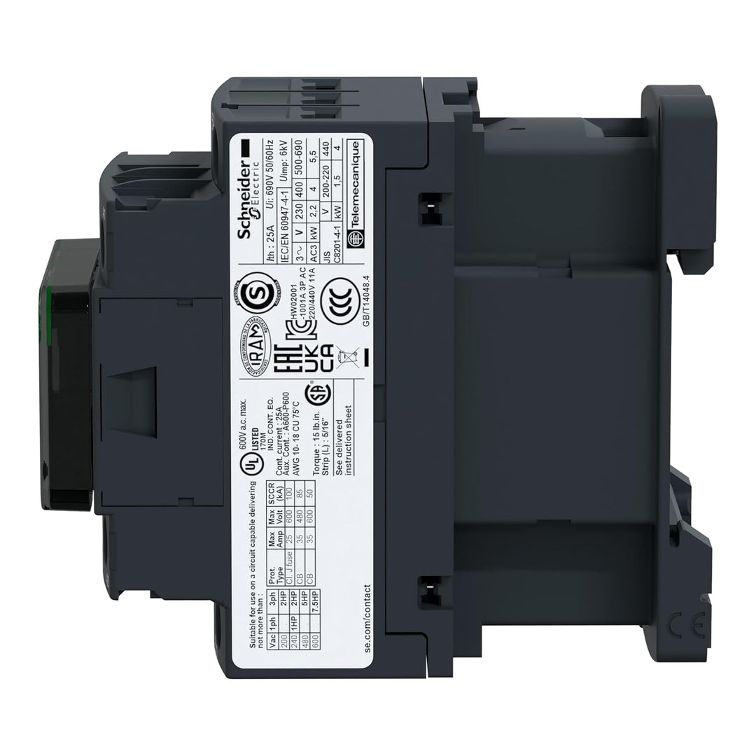 Schneider Electric - Leistungsschütz LC1D 3p, +1S+1Ö, 4 kW,9A,400 V AC3, Spule 220 V, LC1D09M7 9A LC