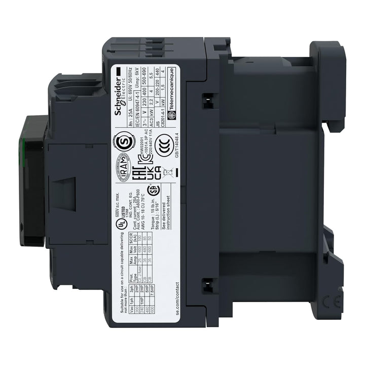 Schneider Electric - Leistungsschütz LC1D 3p, +1S+1Ö, 4 kW,9A,400 V AC3, Spule 220 V, LC1D09M7 9A LC