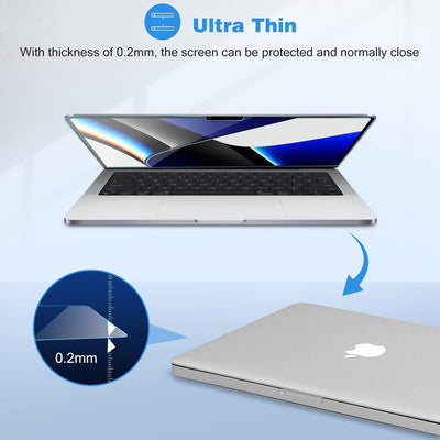 ProCase 2 Stück Schutzfolie für MacBook Pro 14.2" 2024 (M4) A3112/A3185/A3401, 9H Gehärtetes Glas fü