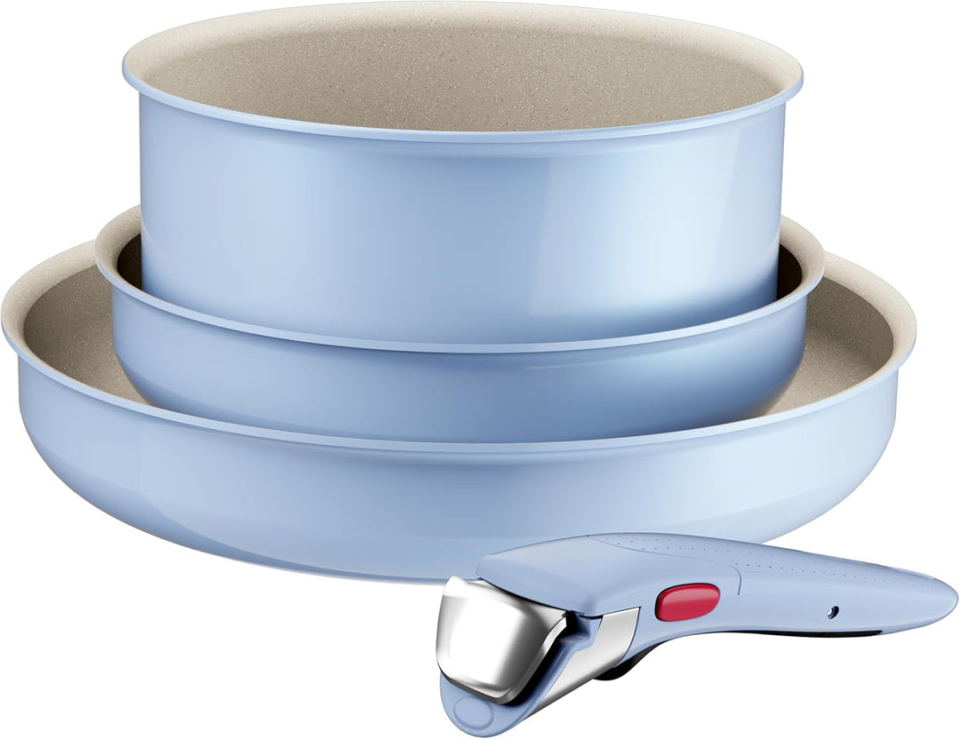 Tefal Ingenio Serenity L827S404 Kochgeschirr, 4-teilig, Standard, Antihaftbeschichtung, sicherer abn