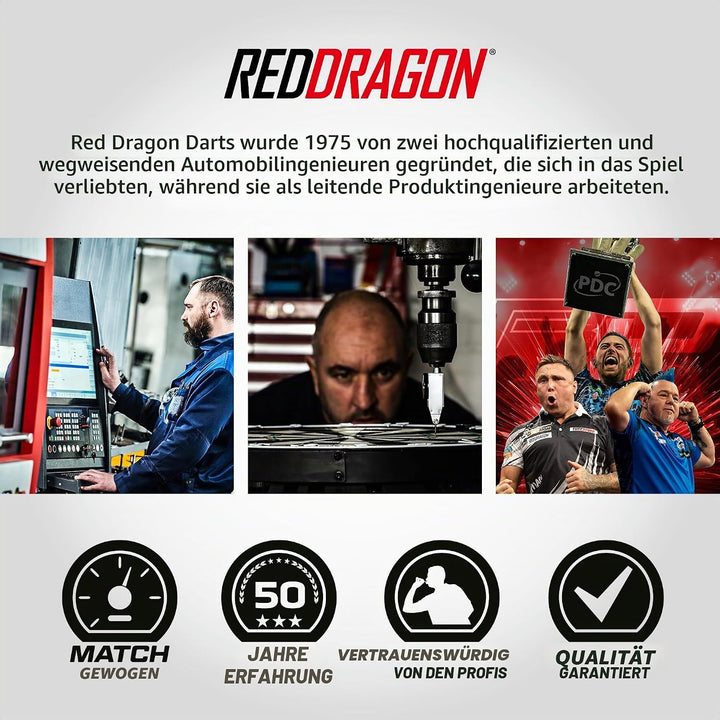 RED DRAGON Luke Humphries TX Serie Premium Wolfram Steeltip Dart Set mit Flüge und Schäften 22G 2, 2