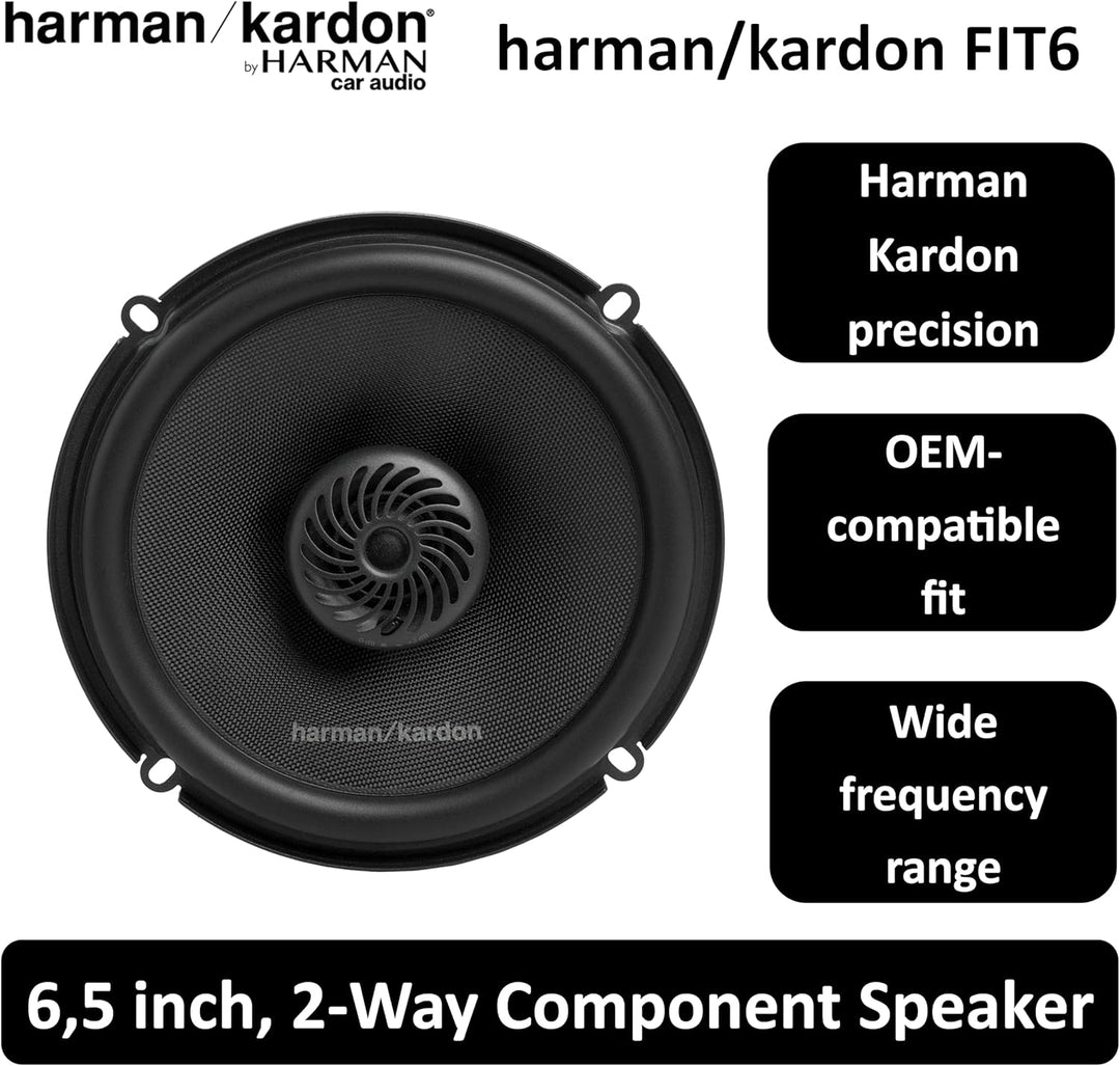 Harman Kardon FIT 6 Koaxial Lautsprecher Auto 16mm (6,5 Zoll) | Car HiFi Lautsprecher mit 45W RMS un