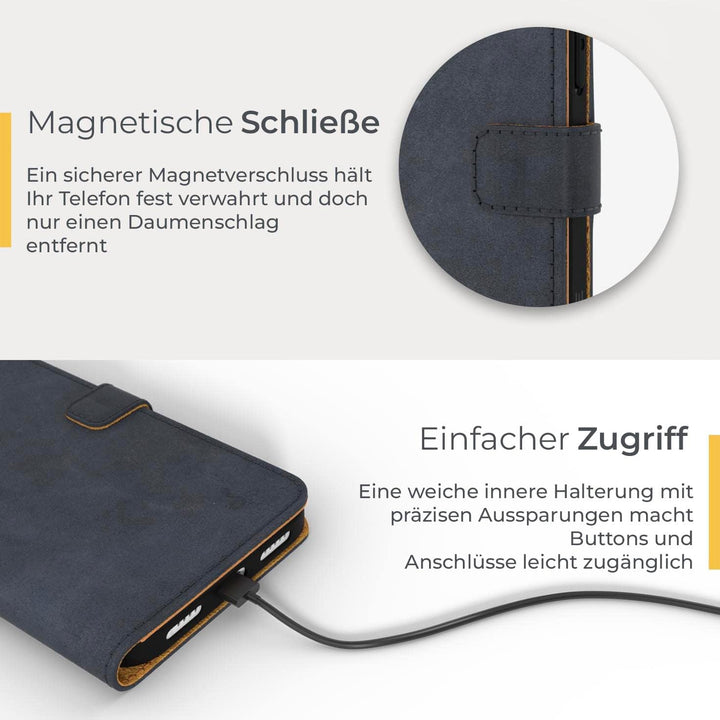 Snakehive iPhone 14 Pro Max Hülle Leder | Stylische Handyhülle mit Kartenhalter & Standfuss | Handyh