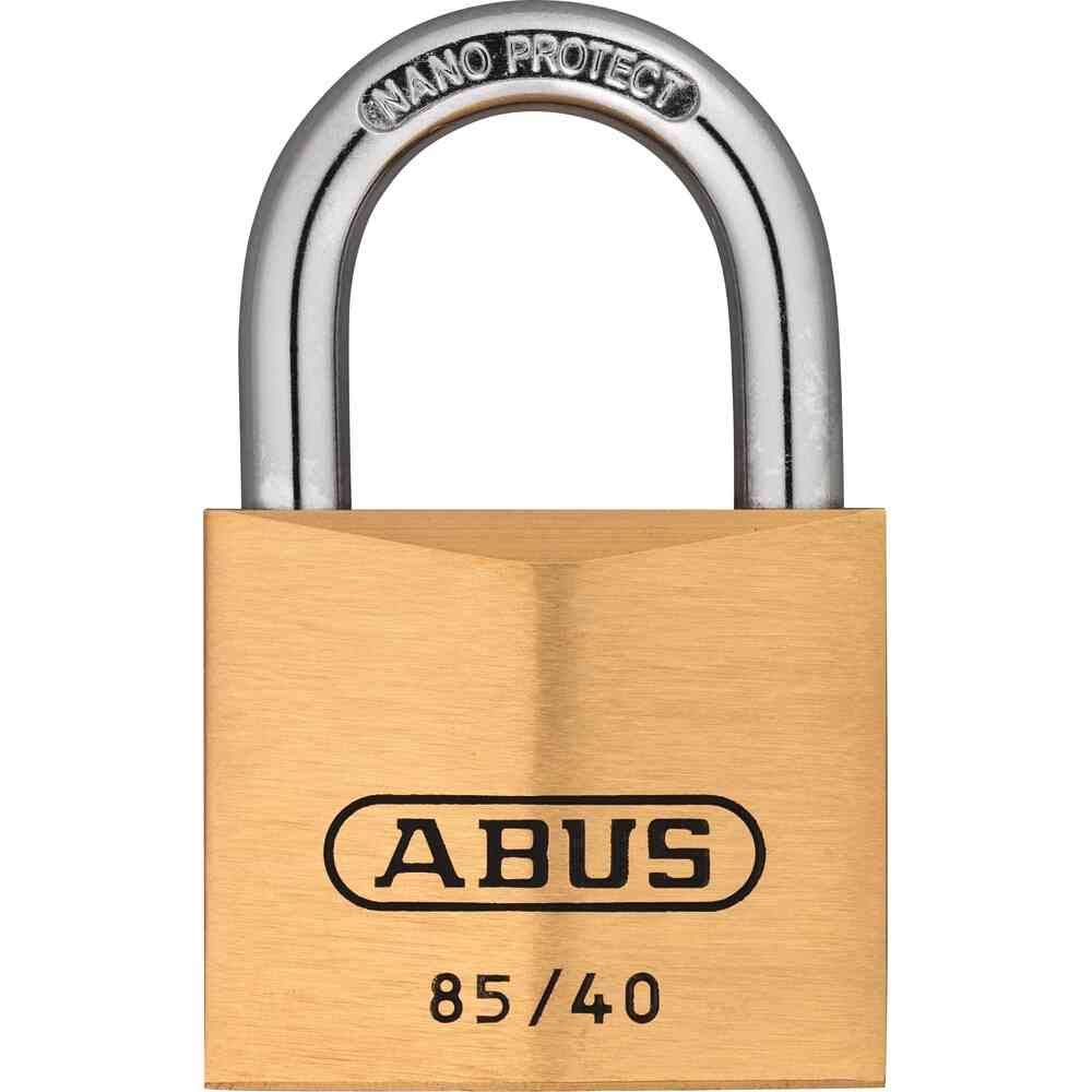 ABUS Vorhängeschloss Messing 85/40 - für Kellertüren, Schuppen u. v. m. - wetterfest - Messing-Schlo