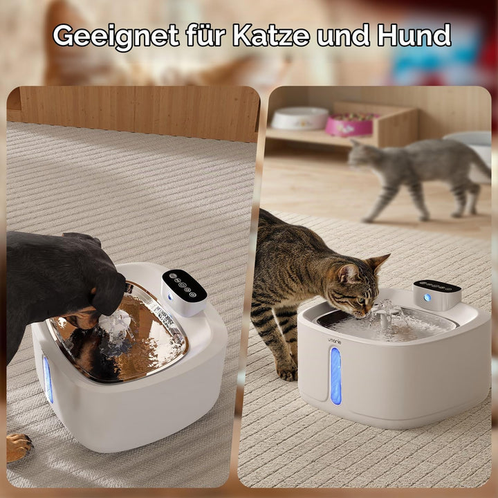 Katzenbrunnen Kabellos mit Bewegungsmelder - 3,2L Leiser Trinkbrunnen für Katze &amp; Hunde (25dB), 4000