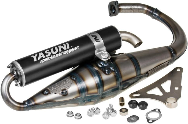 Auspuff Yasuni Scooter Z schwarz für Minarelli stehend
