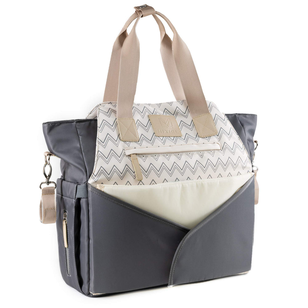 𝐌𝐈𝐗𝐈𝐑𝐋® Baby Wickeltasche mit Wickelunterlage &amp; Kinderwagenbefestigung für unterwegs - wasserabweise