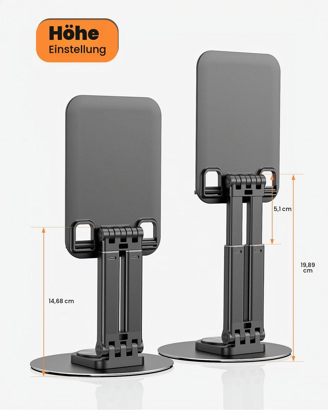 Drehbarer &amp; Tragbarer Tablet Ständer-Klearlook Verstellbare Höhe/Winkel Faltbarer iPad Halterung Tis