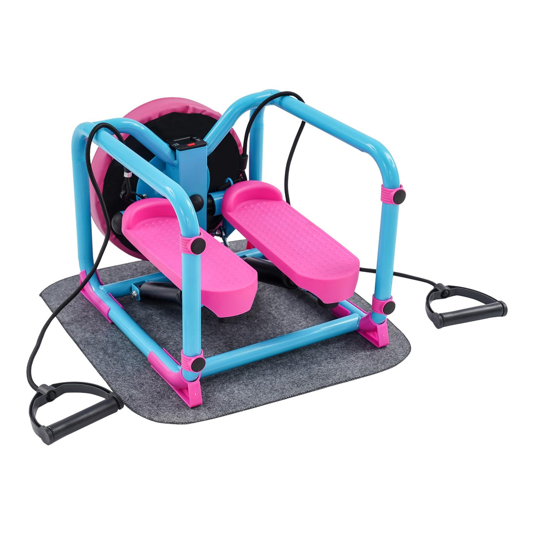 2 In 1 Hüfttwister & Stepper für Zuhause Testsieger Bis 150KG Mini Stepper mit LCD Display, 2 Widers