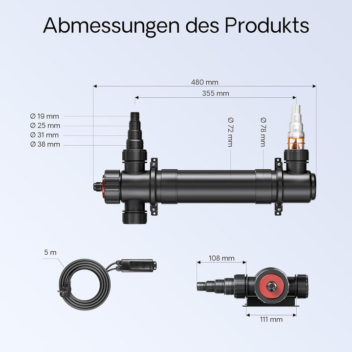 SunSun CUV-136 Teichklärer Wasserklärer Lichtfilter 36W