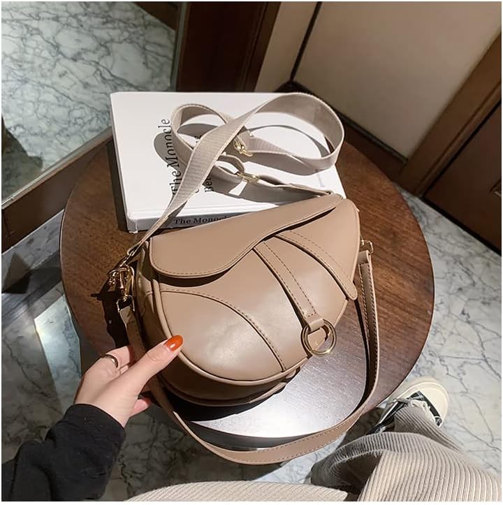 PURFANREE Women Trendy Small Clutch Purse Saddle Shoulder Bag Underarm Handbag Satchel HandBag Cross