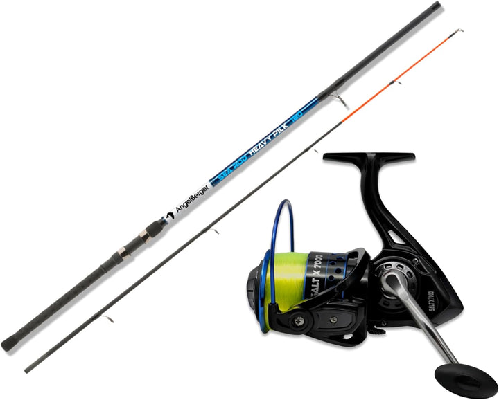 Angel Berger Meerescombo Angelset Norwegen Pilkset Pilkrute mit Stationärrolle Meeresangeln Norway M