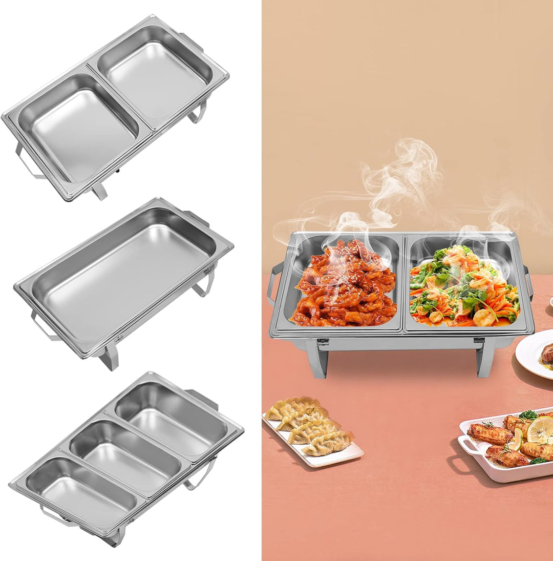 Buffetwärmer, Food Warmer, Edelstahl Warmhaltebehälter Wärmebehälter Speisewärmer Buffet, Chafing-Di