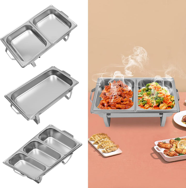 Buffetwärmer, Food Warmer, Edelstahl Warmhaltebehälter Wärmebehälter Speisewärmer Buffet, Chafing-Di