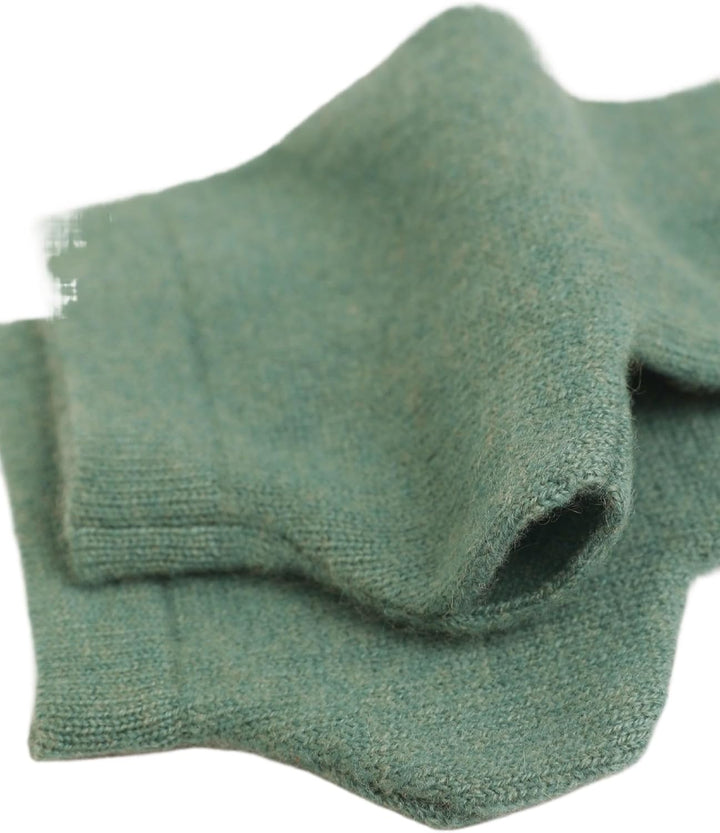 Kaschmir-Wolle Damen Pulswärmer fingerlose Handschuhe Hand-Stulpen 19 cm X 10 cm dunkelblau meliert