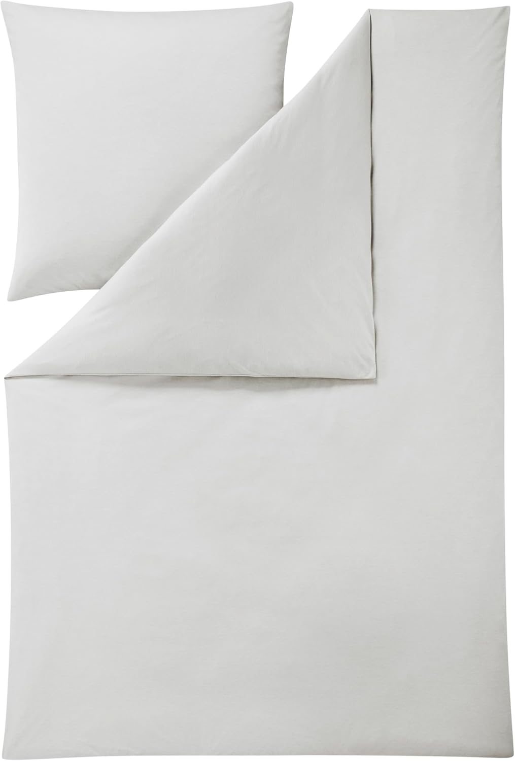 ESTELLA Mako Interlock Jersey Bettwäsche Uni Takoma Silber, 1 Bettbezug 135 x 200 cm + 1 Kissenbezug
