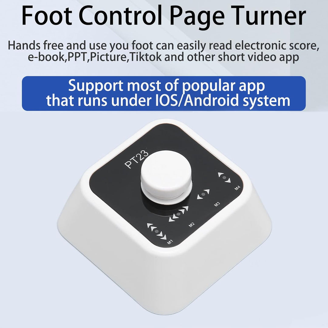 Kabelloses Seitenwender-Pedal, PT23 Bluetooth-Seitenwender-Fussschalter für Tablets, Smartphones, PC