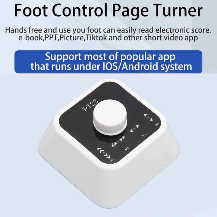 Kabelloses Seitenwender-Pedal, PT23 Bluetooth-Seitenwender-Fussschalter für Tablets, Smartphones, PC