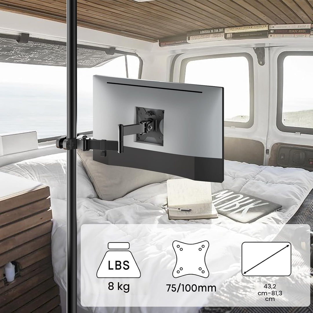 WORLDLIFT Universelle VESA Halterung,für 17"-32" Bildschirme bis zu 8 kg, Neigbar Schwenk Drehbar TV