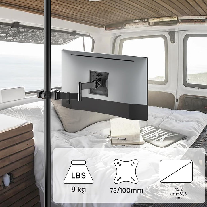 WORLDLIFT Universelle VESA Halterung,für 17"-32" Bildschirme bis zu 8 kg, Neigbar Schwenk Drehbar TV