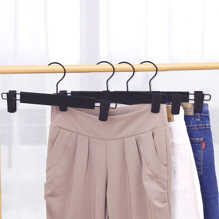 20 Stück Kleiderbügel mit starken Antirutsch verstellbaren Clips Haken, Platzsparende Hosenbügel für