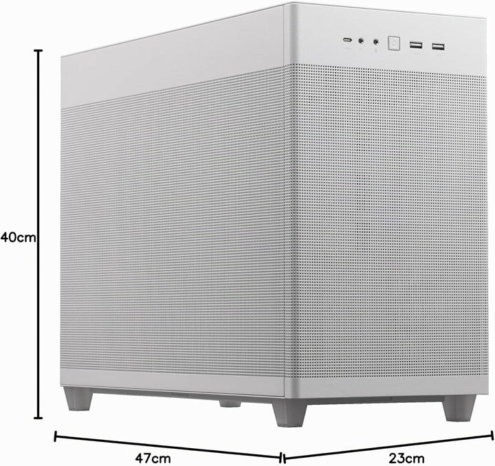 ASUS Prime AP201 MicroATX Gehäuse weiss (33 Liter, unterstützt 280- &amp; 360-mm-Kühler, Grafikkarten bi
