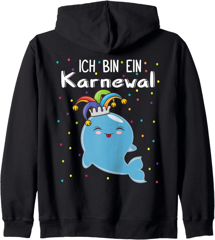 Karnewal Damen Kostüm Fasching Karneval Verkleidung Konfetti Kapuzenjacke
