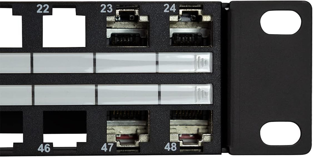 LogiLink NK4045 Keystone Patchpanel/Verteilerfeld für 48 Buchsen, ungeschirmt, 1 HE (Höheneinheit) s