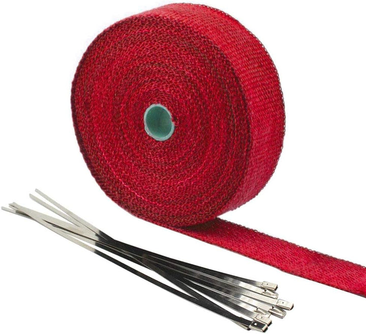 5CM X 10M Fiberglas Rot Hitzeschutzband Auspuffband Auspuff Hitze Wickel Schild Hülle Auto Motorrad