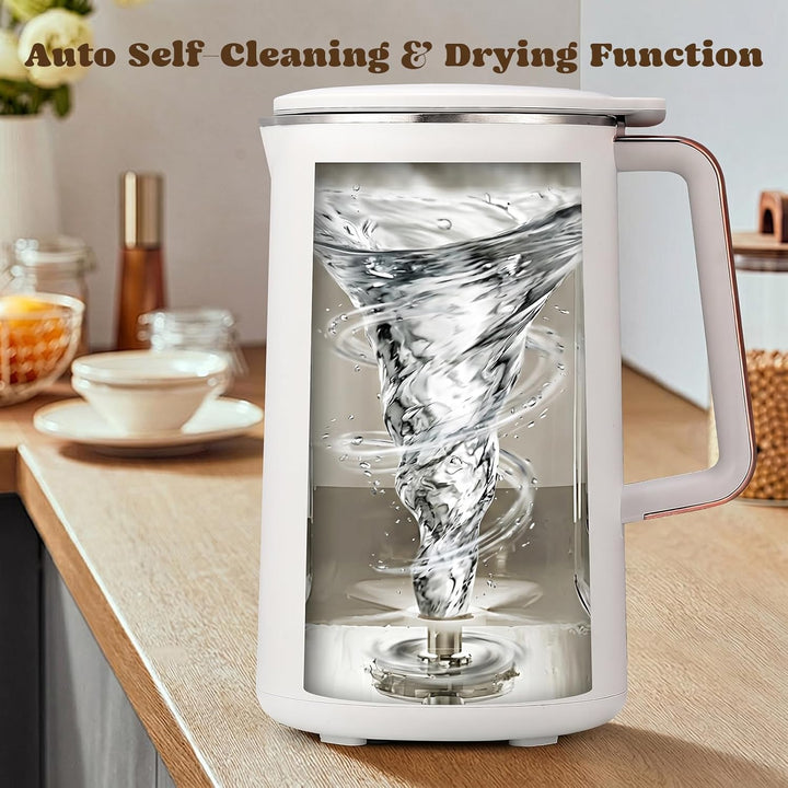 Moongiantgo 1,2L Nussmilchbereiter, 8-in-1 Automatische Sojamilchmaschine für Mandel-, Hafer- & Milc
