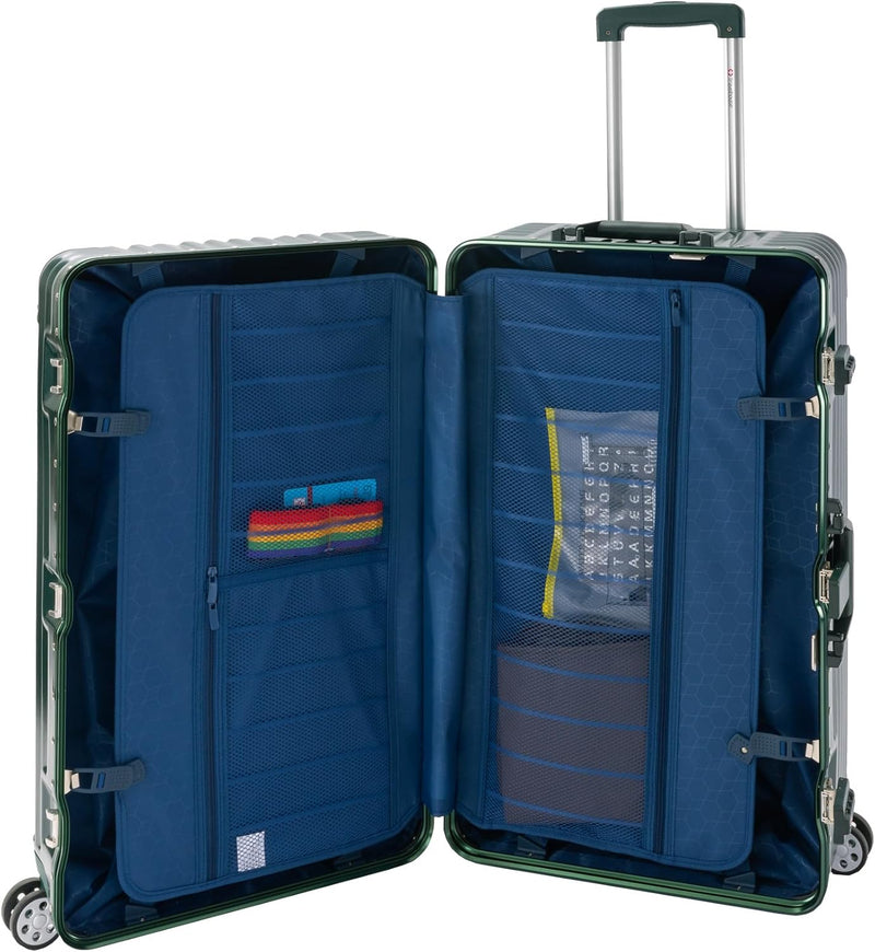 Travelhouse London Koffer Sport grün - XL Alu Rahmen Polykarbonat Hartschale · Trolley Reisekoffer R