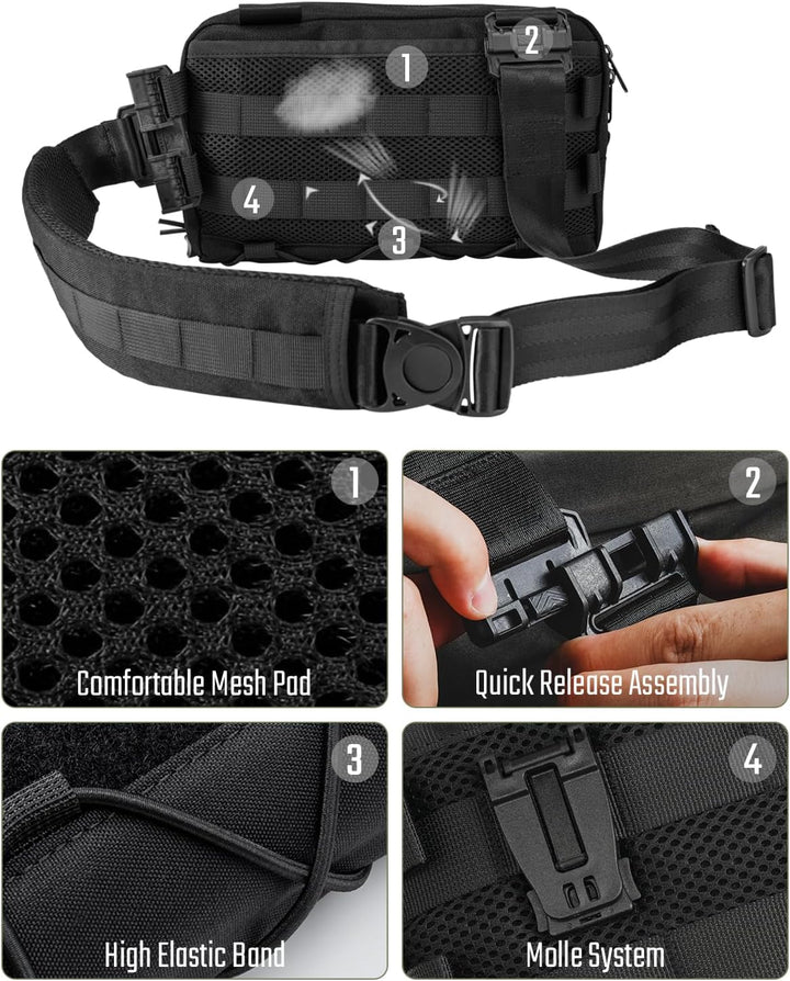 TACTICAL GEEK Cache L3 EDC Sling Bag Chest Crossbody Bag für Herren Damen, YKK Reissverschluss Umhän