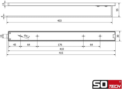 SO-TECH® Handtuchauszug Elegance Chrom 1-armig 415 mm eingeschoben, 715 mm ausgezogen Handtuchhalter