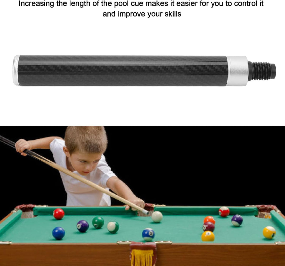 9-Zoll-Pool-Queue-Verlängerung, Kohlefaser, verbesserte Steuerung, komfortabler Touch-Billard-Queue-