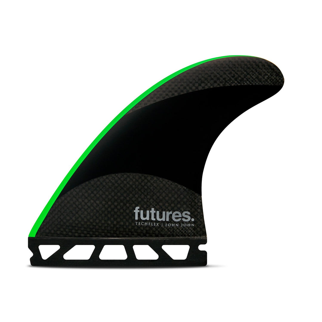 Futures John John Florence 2 Techflex Thruster Fin Black Neon Green M, Black Neon Green M