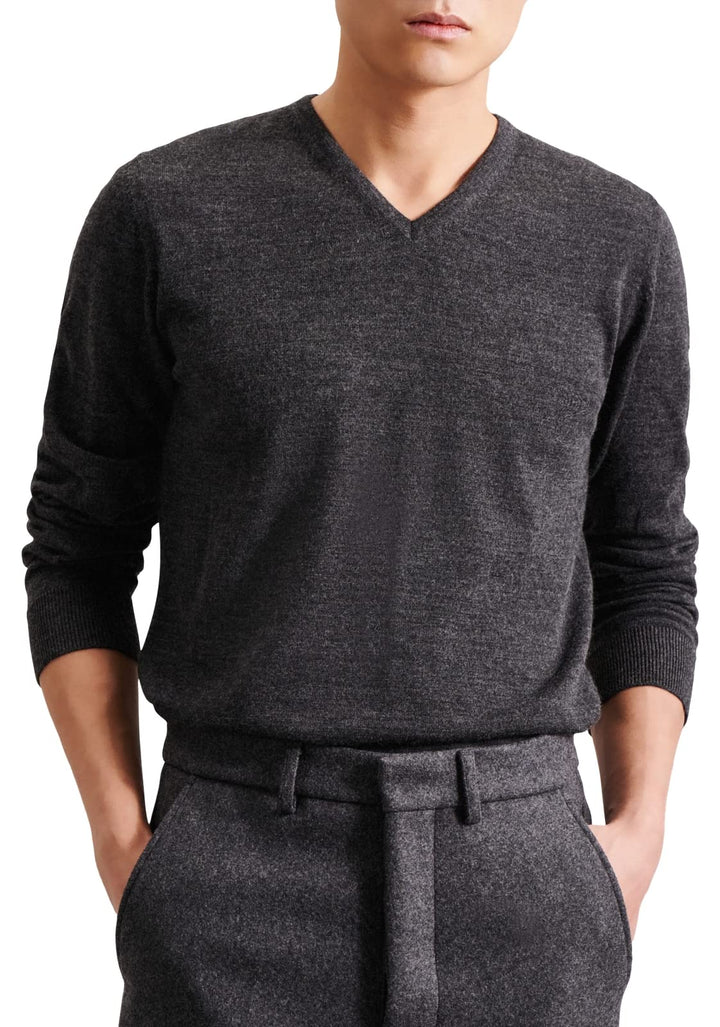 Seidensticker Herren Men Regular Polos Pullover S Anthra Mélange(251590), S Anthra Mélange(2515