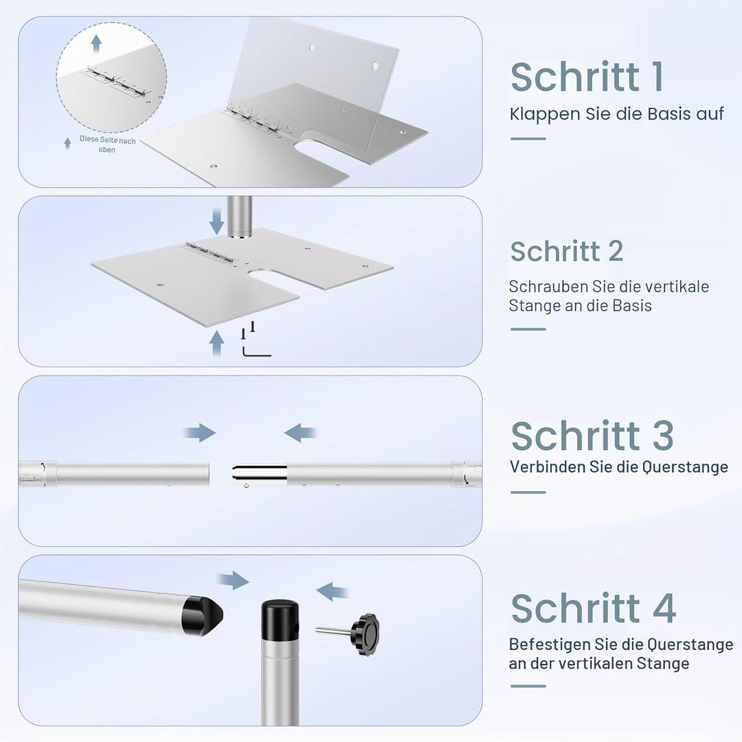 EMART Foto Hintergrund Ständer 3 x 3 m, Heavy Duty Hintergrundständer mit Metallstahlbasis, Verstell